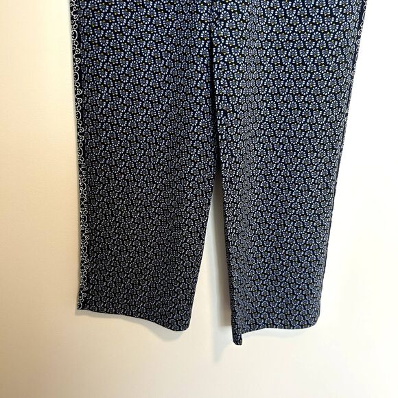 Ann Taylor LOFT Womens Pants Size Medium Elastic-waist Blue Yellow Casual Spring - Picture 8 of 13